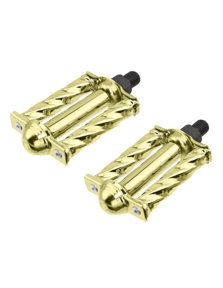 Mini Square Twisted Pedals 1/2 Gold.